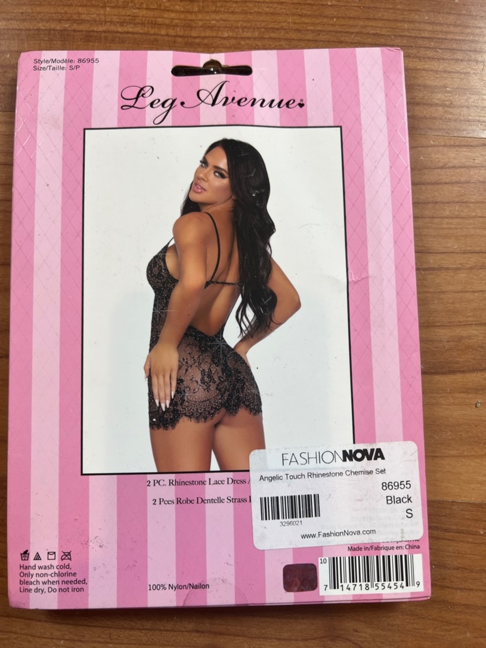 Leg Avenue Black Rhinestone Lace Chemise siz small nw angelic touch